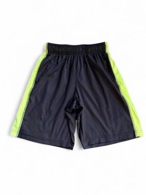 Tek Gear Boys Youth Performance Mesh Athletic Shorts Black Lime Green Size S (8)